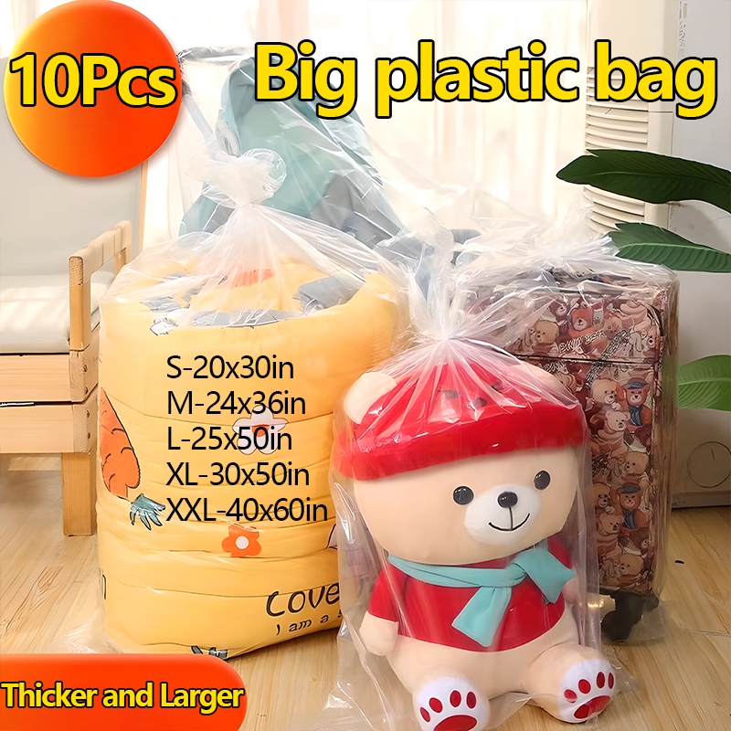 10Pcs PE Upgrade Big Plastic Bag Moisture and Dust Resistant Thick ...