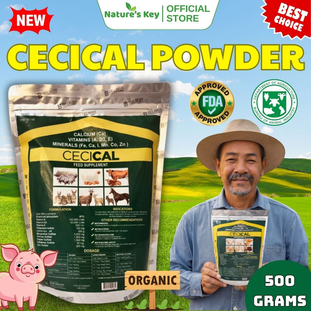 500Gram Cecical Powder Calcium Feed Additive Vitamin & Minerals For ...