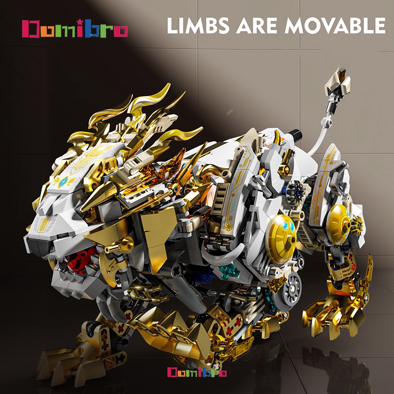 Building Block Toys Mechanical Horse Lion Shark Marine 3D Model Block ...
