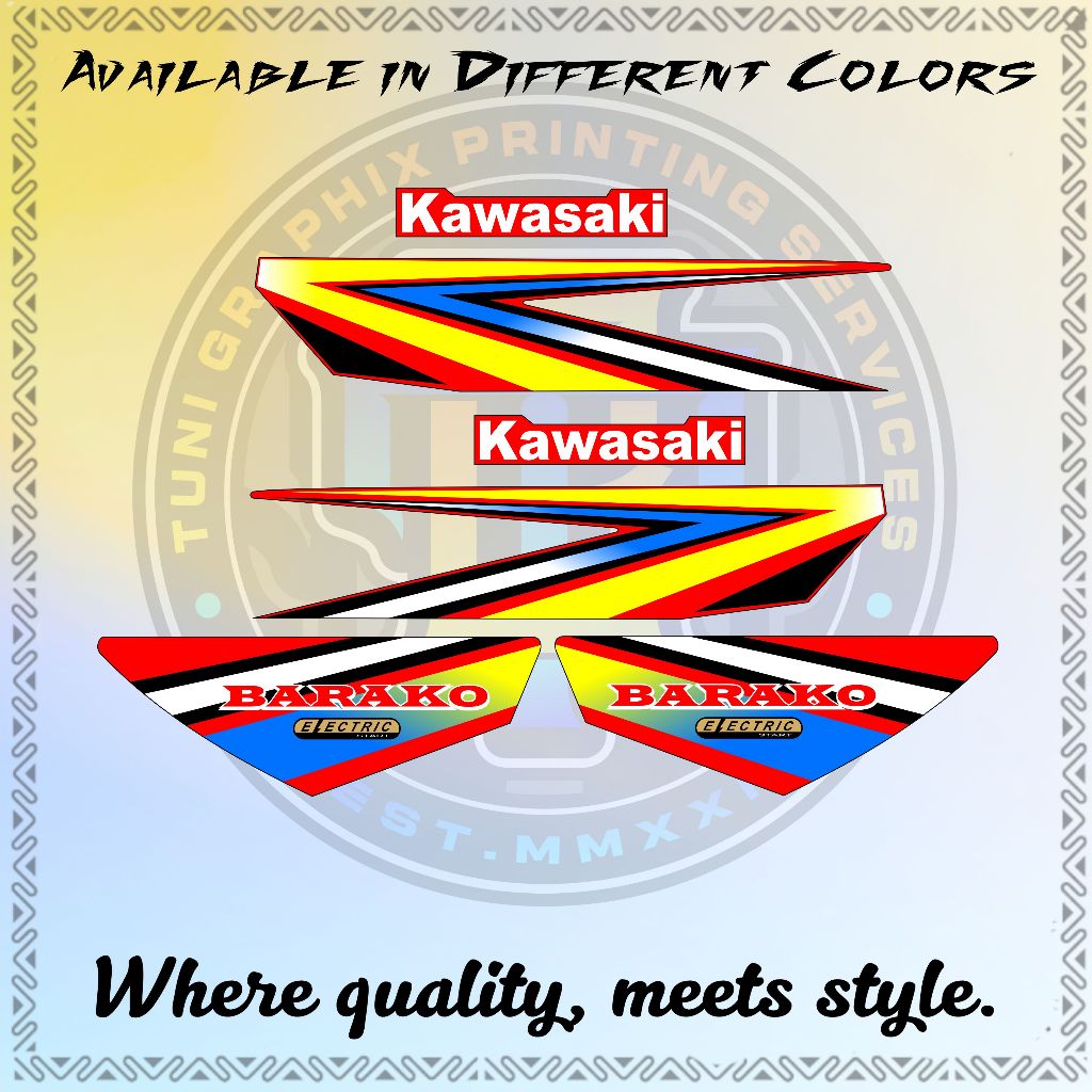 KAWASAKI BARAKO 2006 DECALS - PREMIUM LAMINATED STICKER | Shopee ...