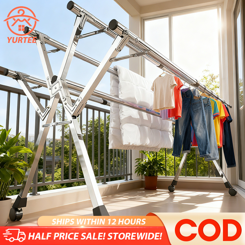 Rod Foldable Sampayan Stainless Steel Clothes Rack Heavy Duty Sampayan  Outdoor Drying Rack