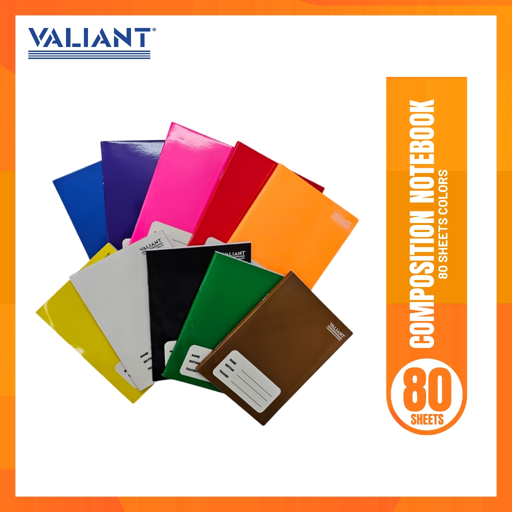 Valiant Composition Notebook 80 sheets - Assorted Colors (Sold per 10 ...