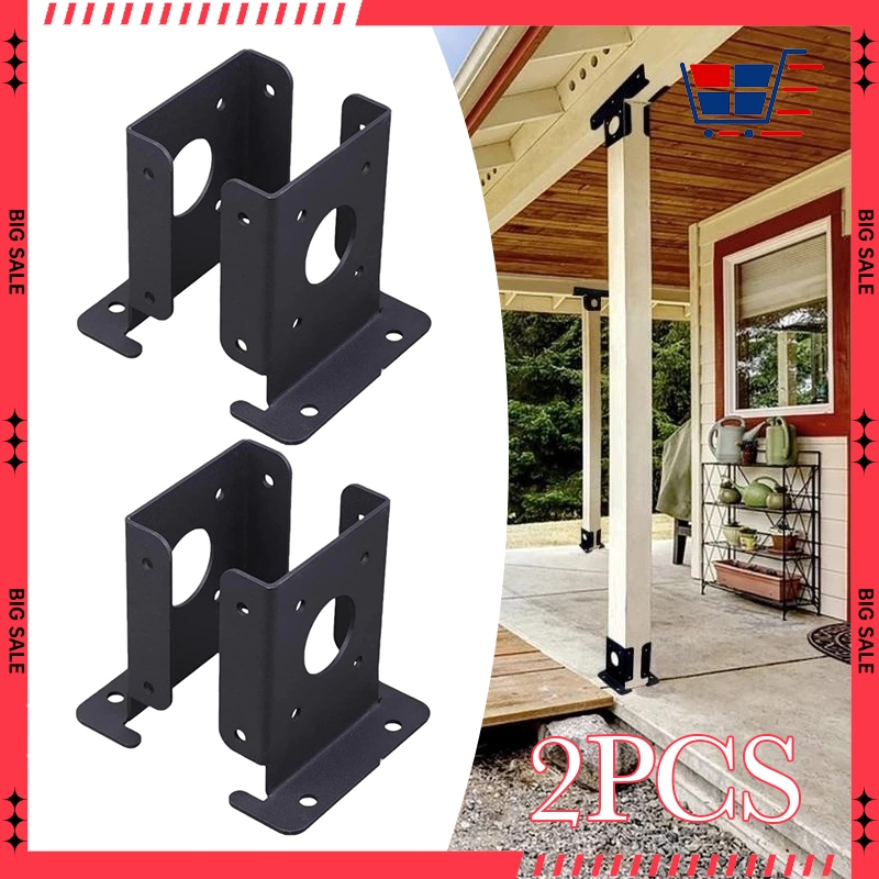 2Pcs Sturdy Metal Pergola Fence Post Base Brackets Secure Outdoor ...