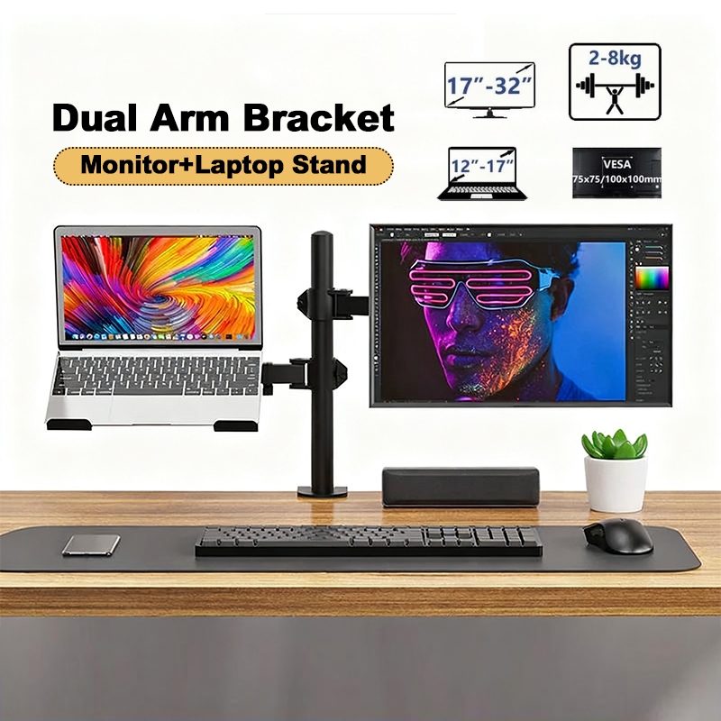 Adjustable Computer Monitor Stand Desktop Lifting Lowering Laptop Mount ...