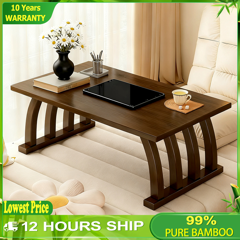 【On Hand】Bamboo Side Table Coffee Table Laptop Desk 80/100CM Bed Table ...