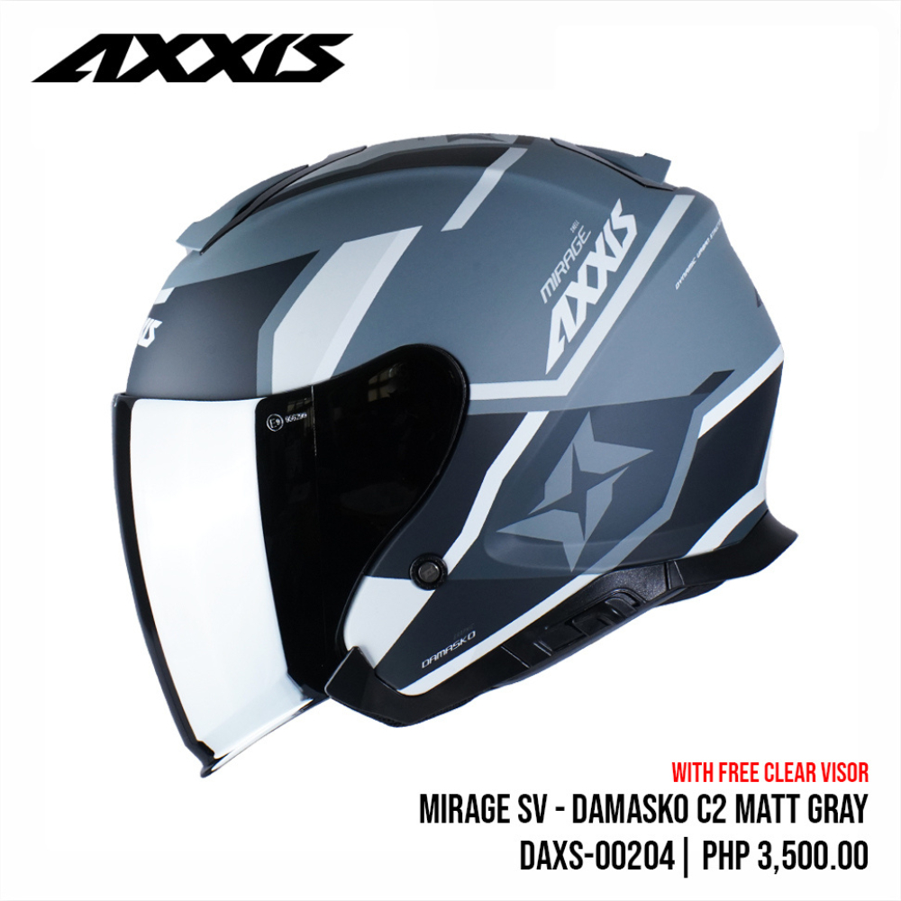 Axxis Half Face Helmet for Motorcycle Mirage Damasko Gloss/Matte