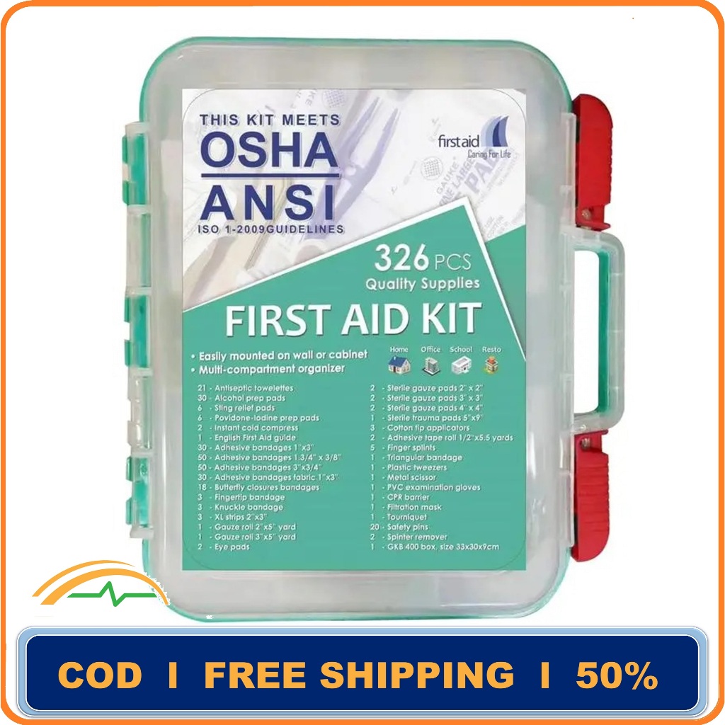 First Aid Kit 326 Pieces - Exceeds OSHA ANSI/ISEA Standards for 100 ...