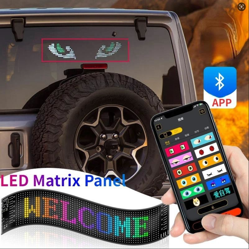 DIY Scrolling Led Matrix Panel USB 5V IP65 Waterproof Multilingual App ...