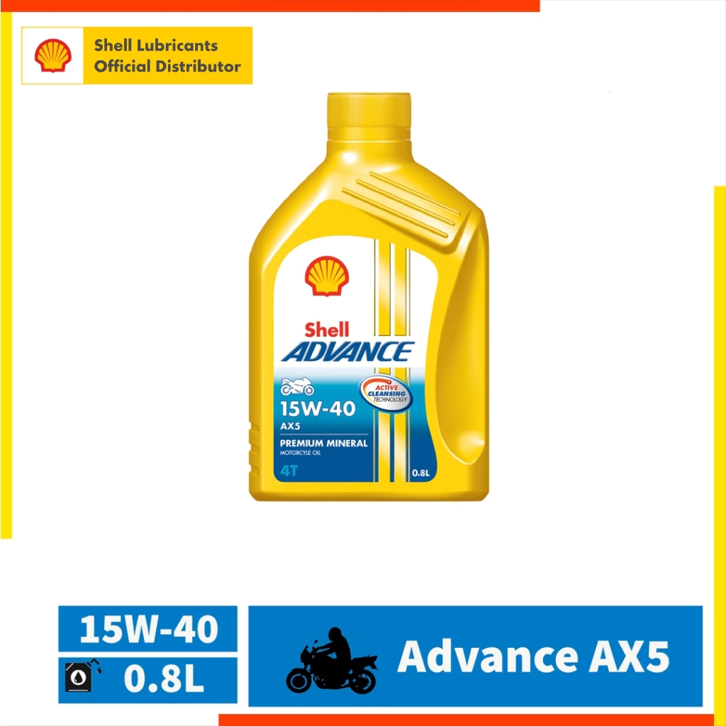 Shell Advance Motorcycle Oil AX5 15W-40 with Engine Protection active ...
