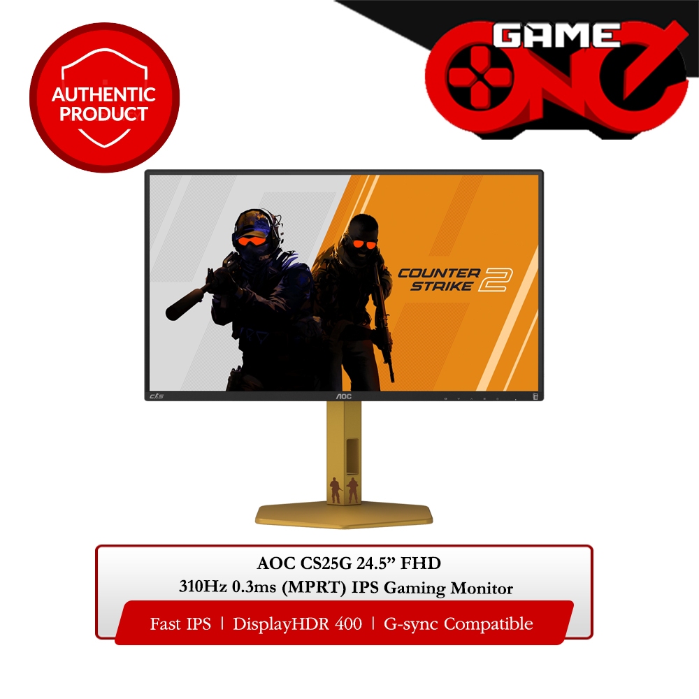 AOC CS25G 24.5” FHD 310Hz 0.3ms (MPRT) IPS CS2 Gaming Monitor (Black ...