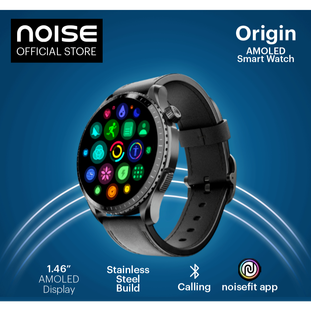 Noise NoiseFit Origin Smart Watch | Classic Black, 1.46