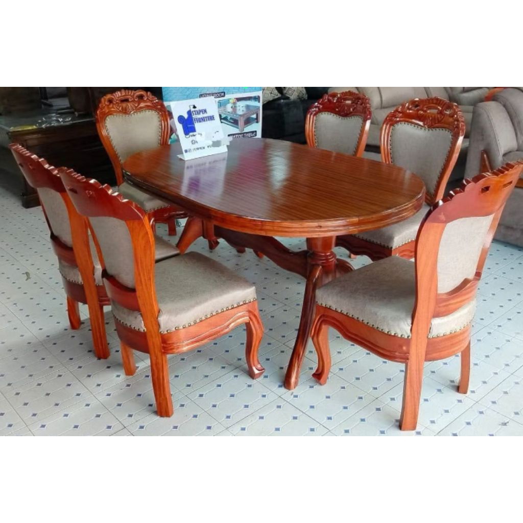 Dining set with 6 seaters oval | Shopee Philippines