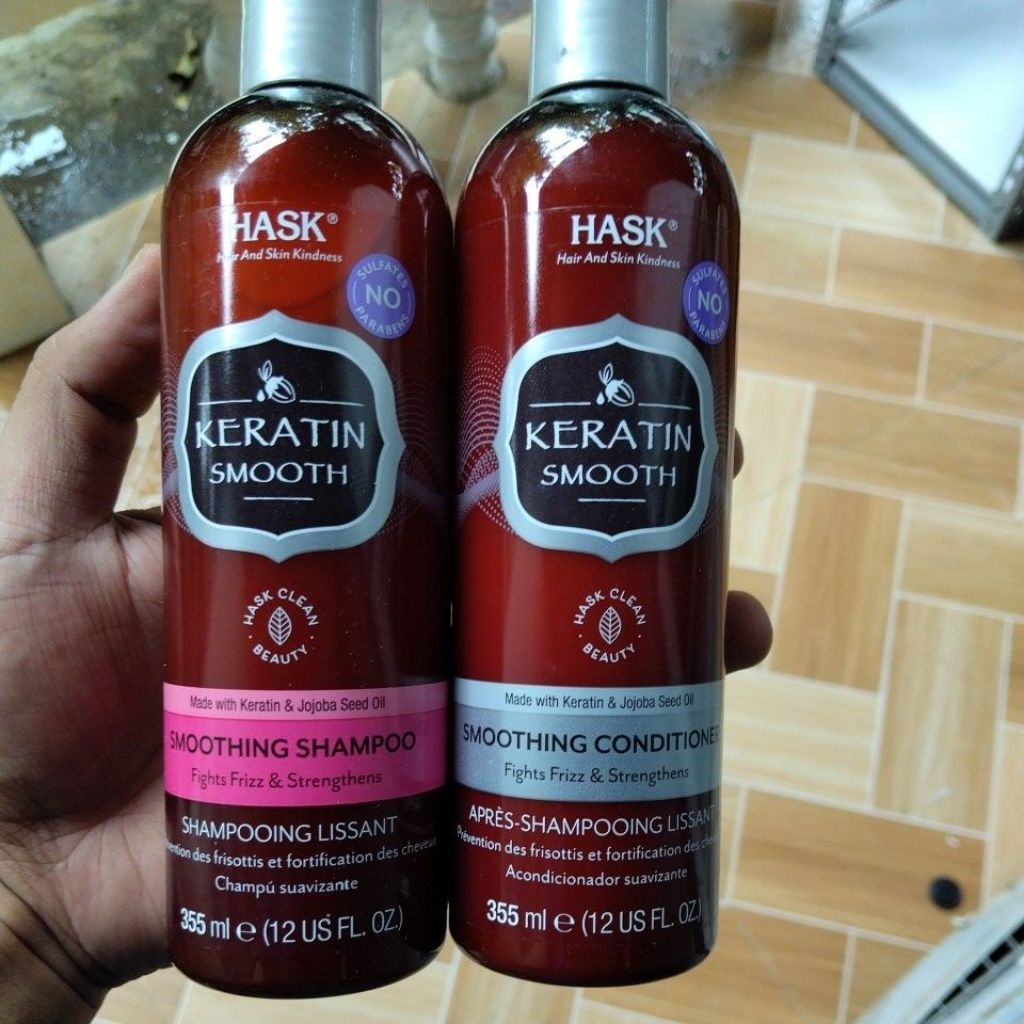 Hask Keratin Shampoo and Conditioner Set 355ml each | Shopee Philippines
