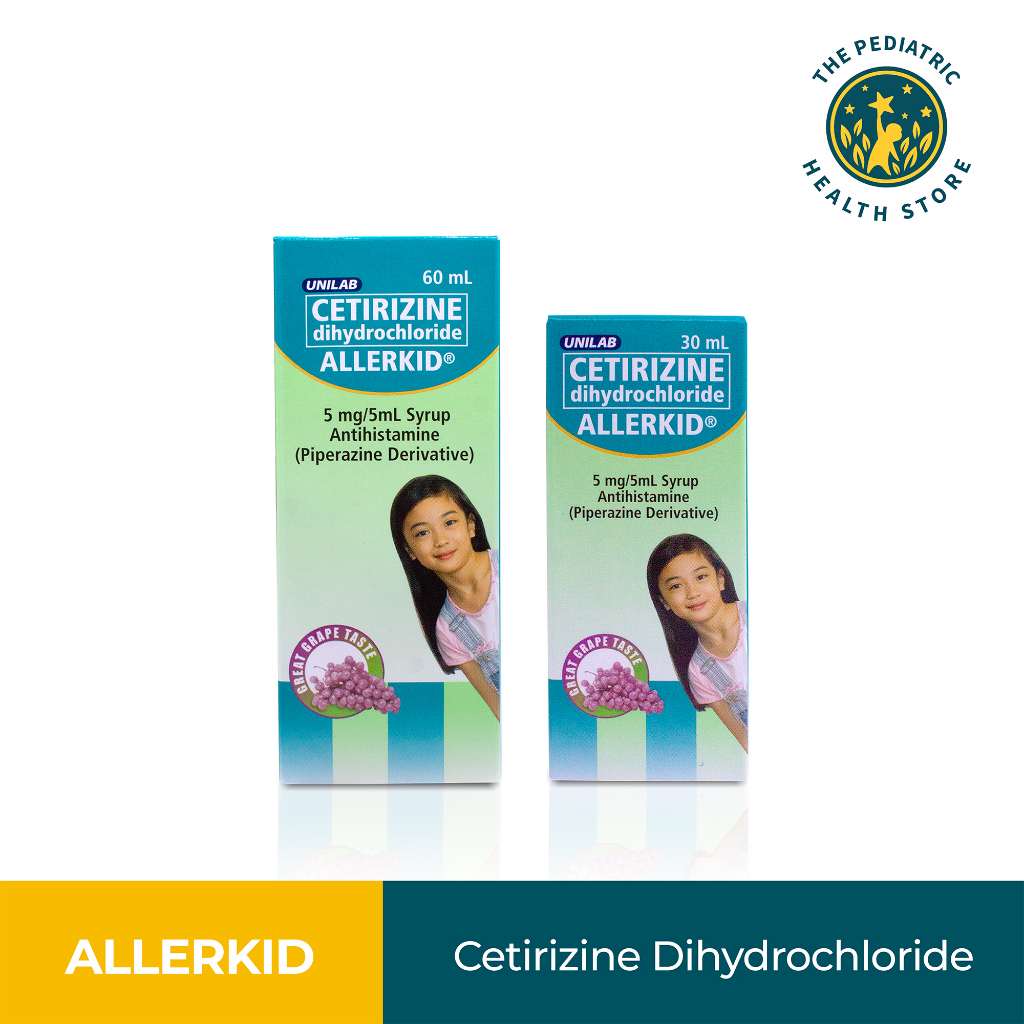 Allerkid Cetirizine Dihydrochloride Syrup Anti-Histamine for Allergy ...