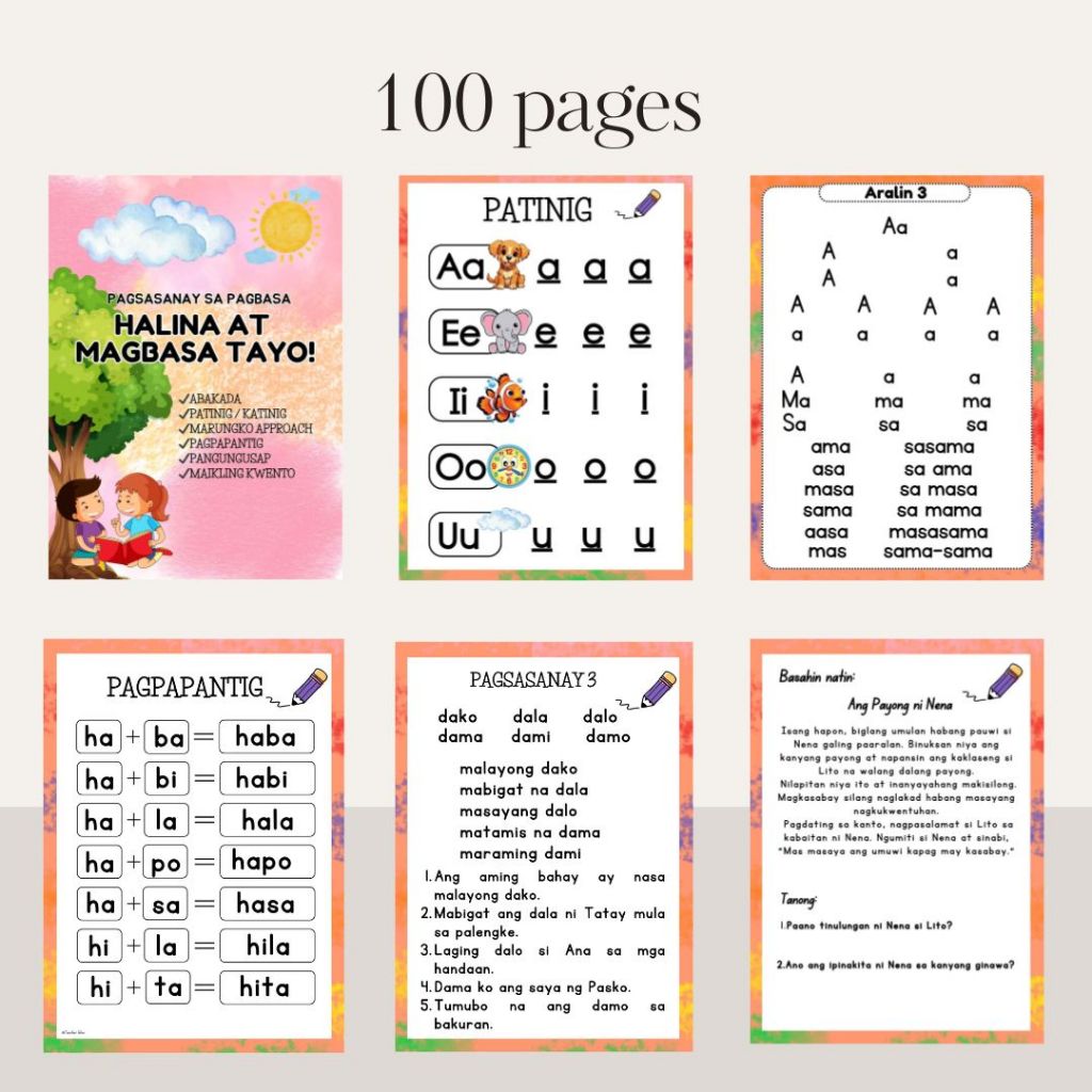 Pagsasanay Sa Pagbasa All In One Reading Materials Booklet A5 Size