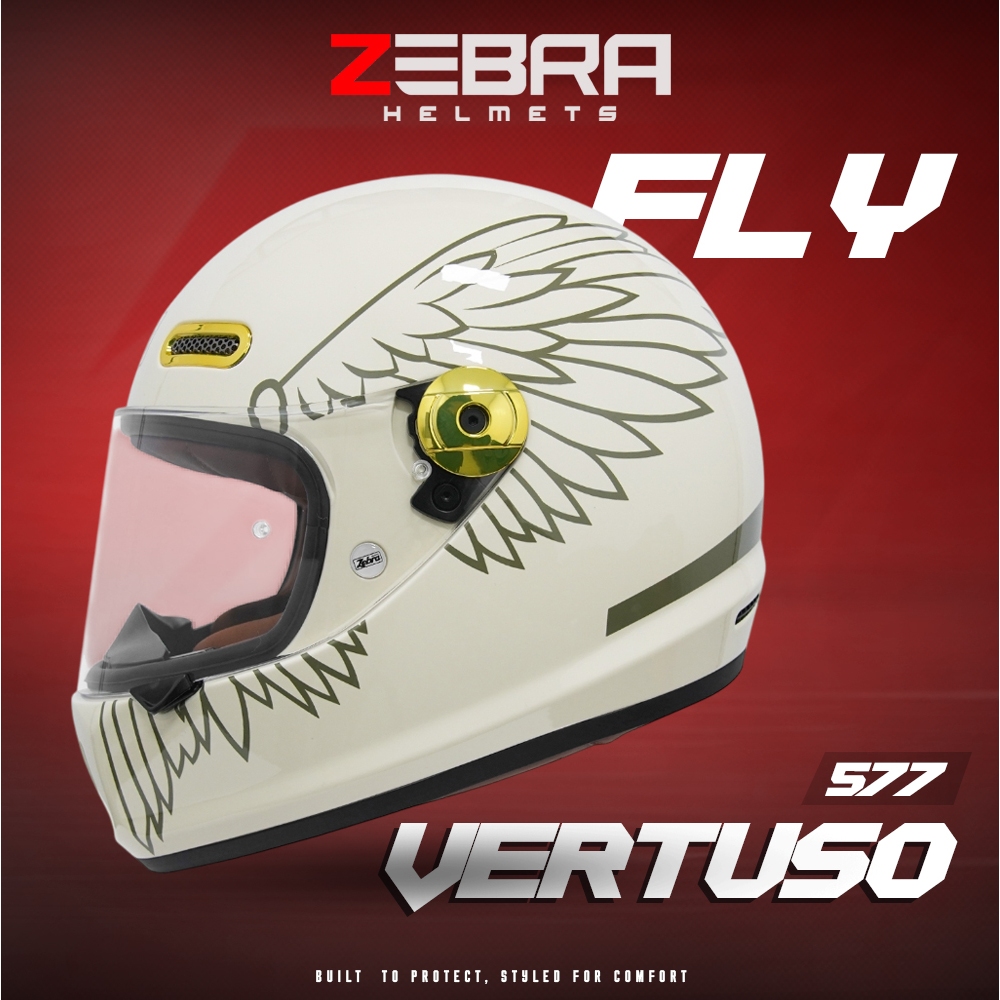 ZEBRA 577 Vertuoso Fly Retro Style Full Face Helmet | Shopee Philippines