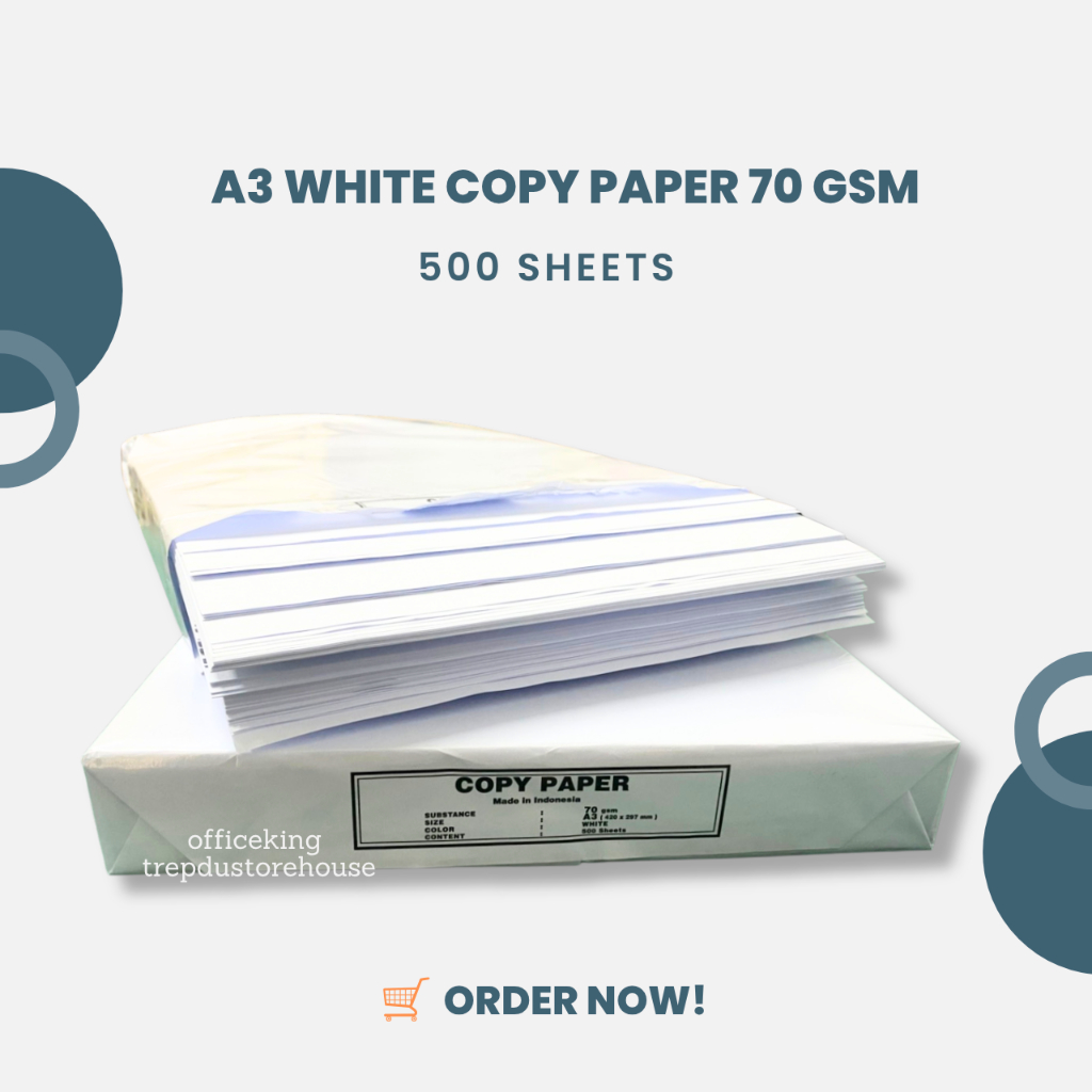 Copy white paper a3 70gsm 500 sheets | Shopee Philippines