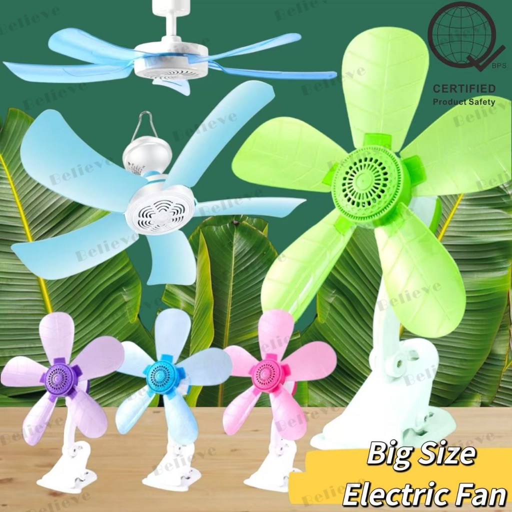 5 Blade Big Size Clip Fan Portable Electric Fan Strong Wind Silent ...