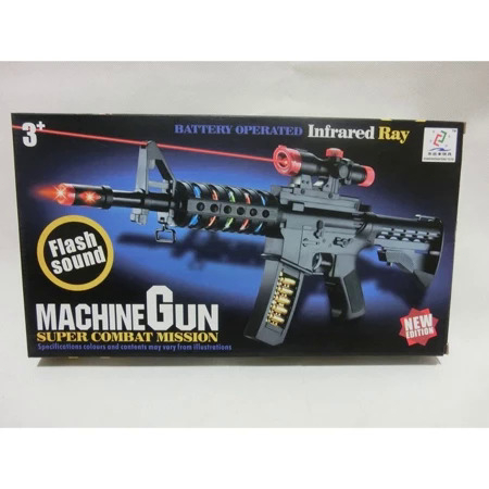 Electronic Machine Gun Toy with Flash Sound Realistic Military Role ...