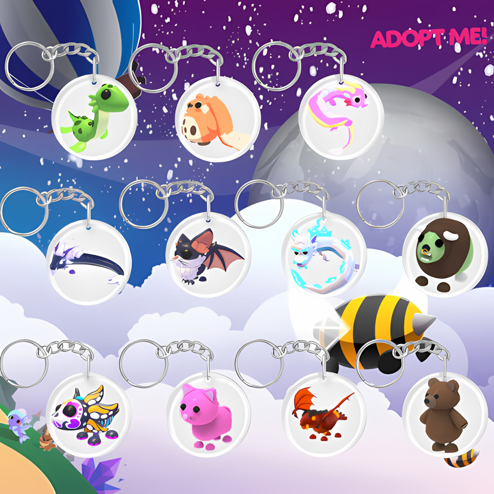 Adopt Me Pets FR Part 2 Characters Decorative Printed in Keychain ...