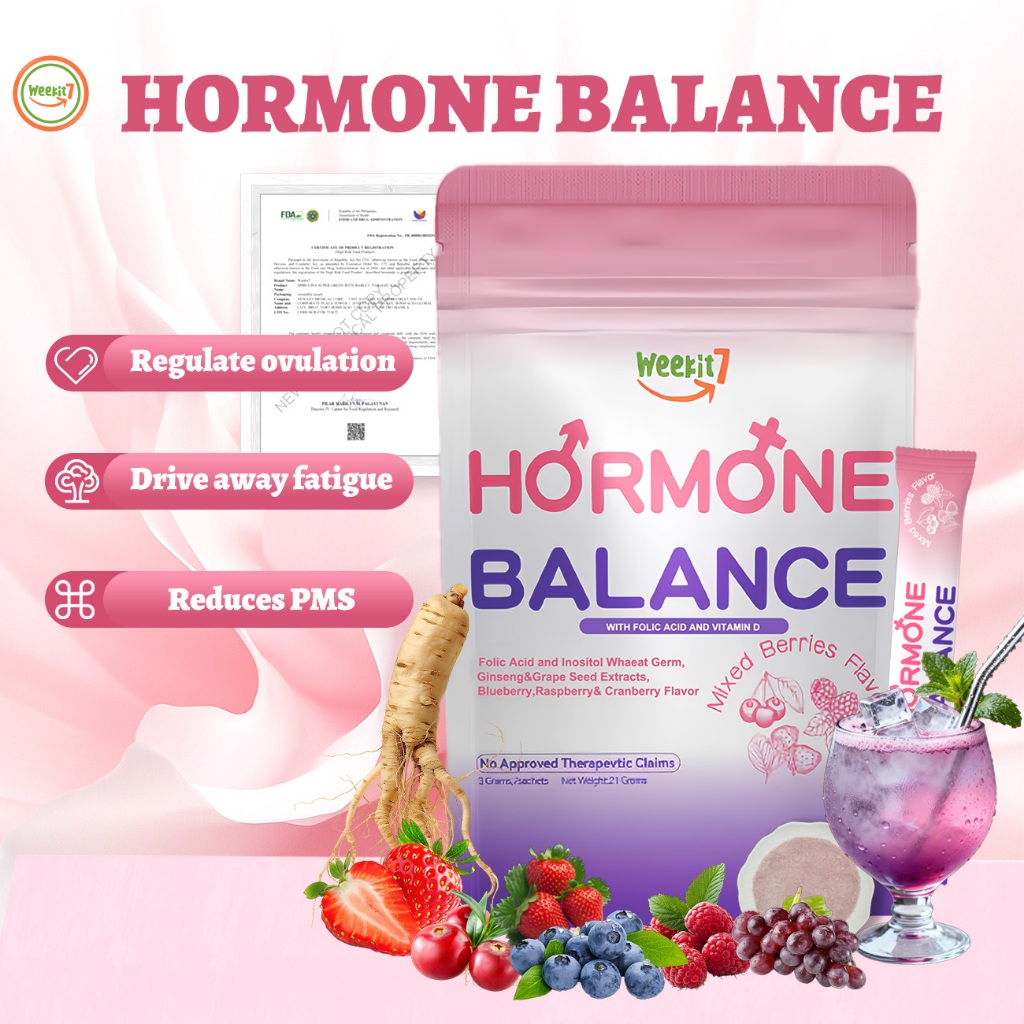 Weekit7 Hormone Balance powder Folic Acid Inositol Vitamin D Beauty PMS ...