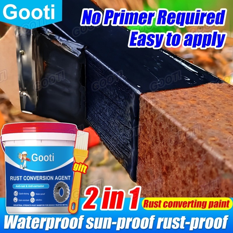GOOTI 2 in 1 Rust Converter Anti Rust Paint for Metal No Need to Polish ...