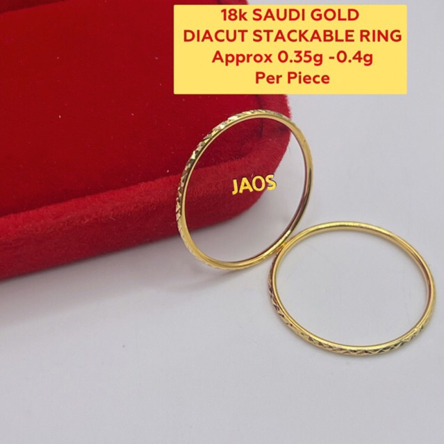 PAWNABLE 18k SAUDI GOLD DIACUT DESIGN RING | Shopee Philippines