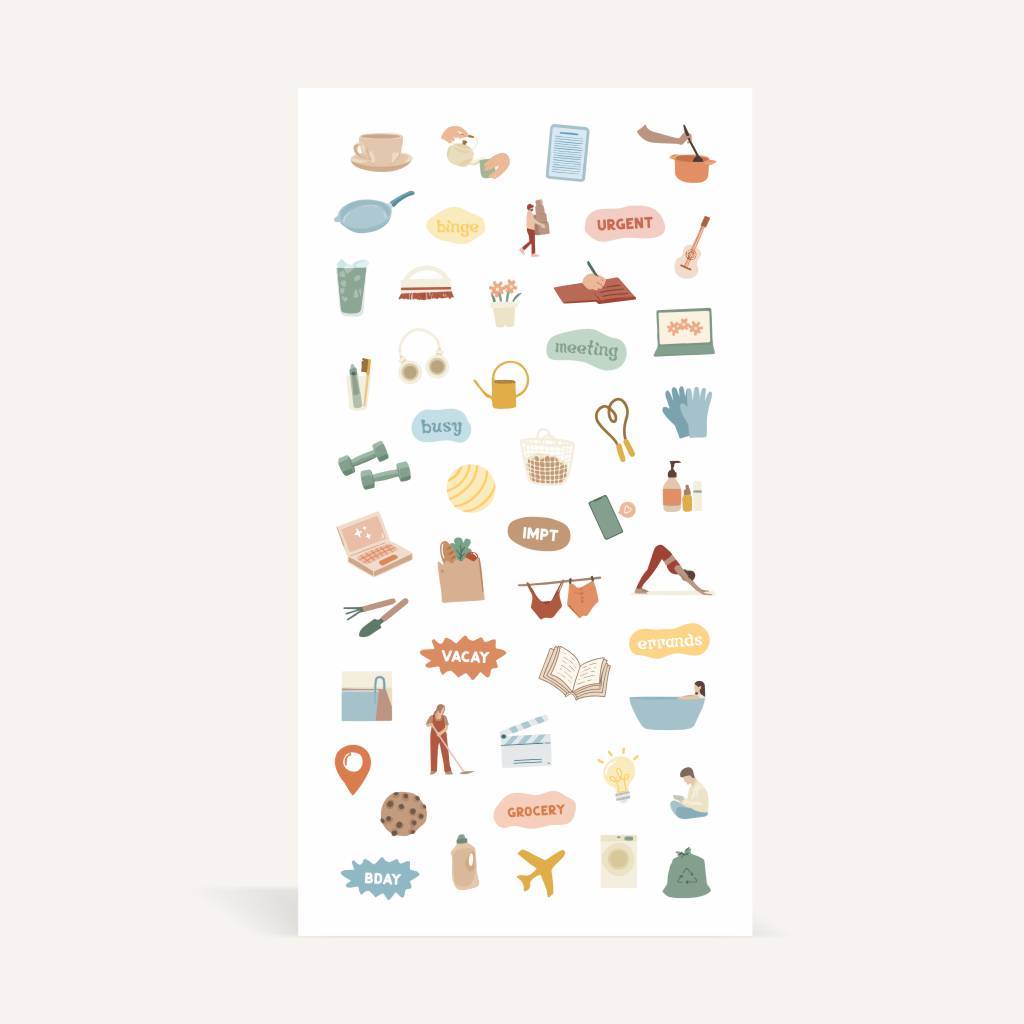 Sticker Sheet - jewel toned stickers for planner, aesthetic, journal ...