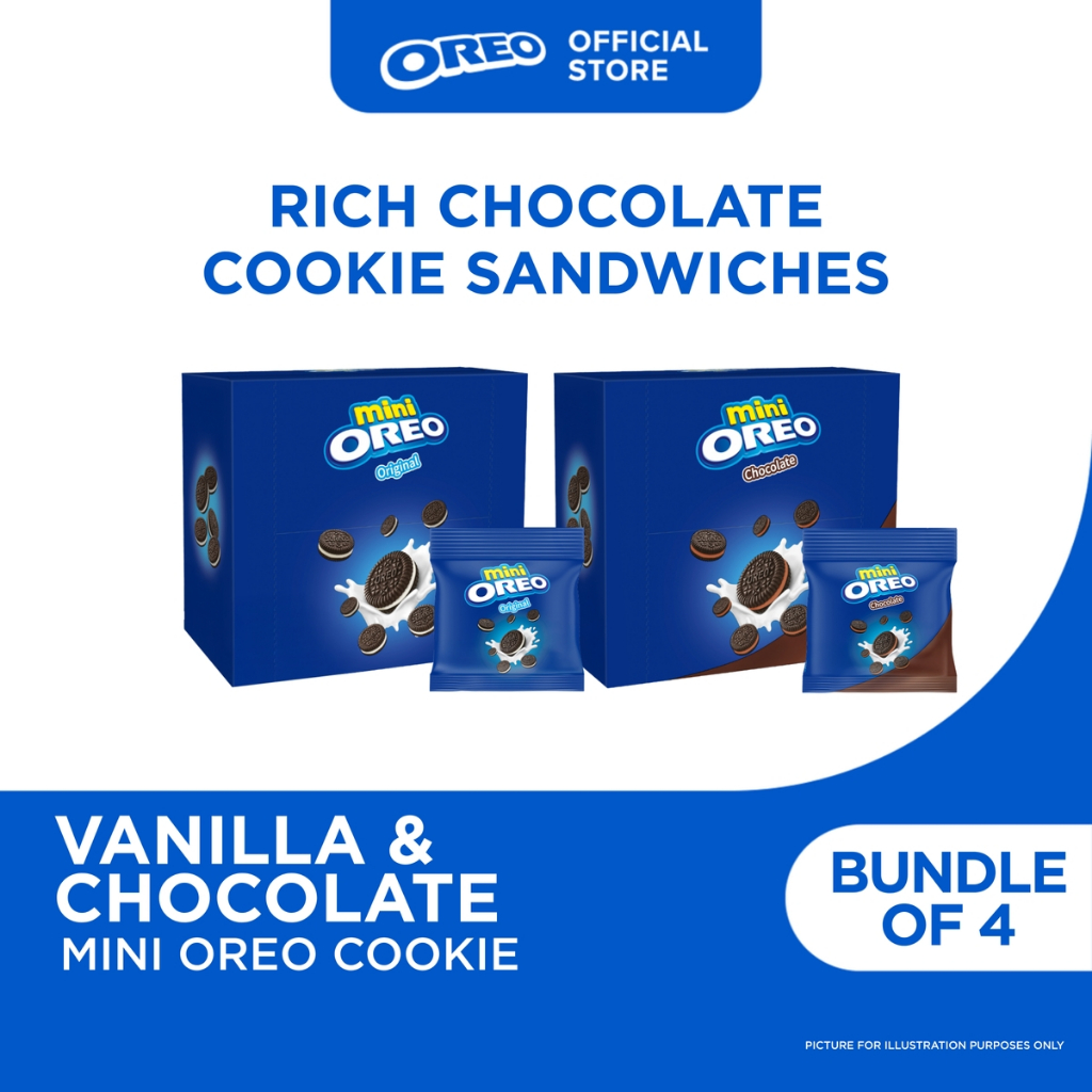 Oreo Mini Box Vanilla and Chocolate Snack Box, Set of 4 x 204g ...
