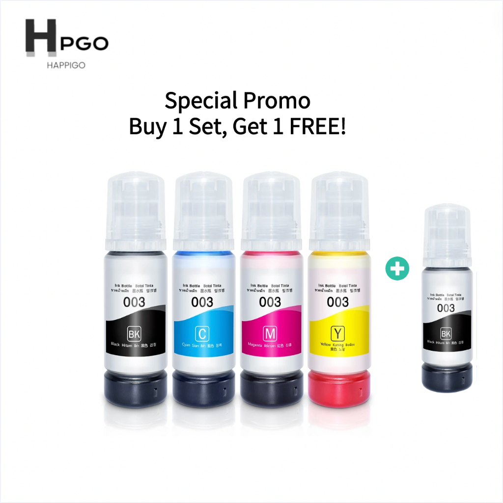 Buy 4 get 1 003 Refill Ink Compatible for Epson L3110 L3210 L3150 L3250 ...