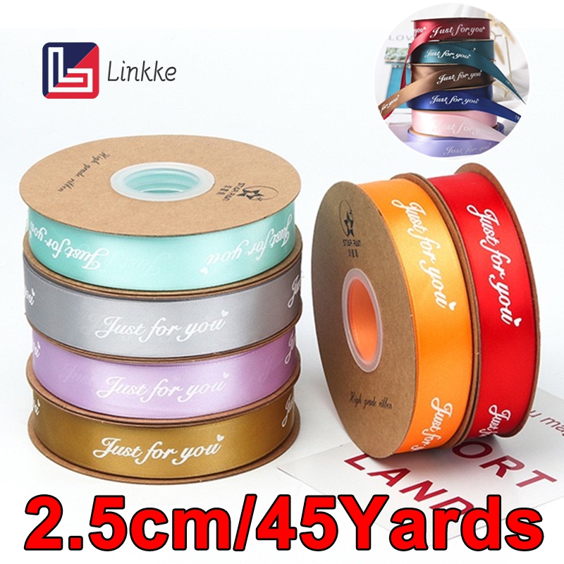 2.5cm (45 Yard/Roll)丨Satin Ribbon Letter Ribbon Handmade DIY Wedding ...
