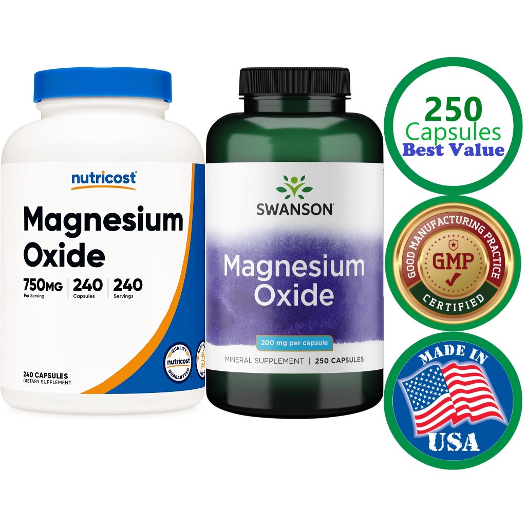 NEW Real Magnesium Oxide 750mg Digestive + Whole Body Health, Energy ...