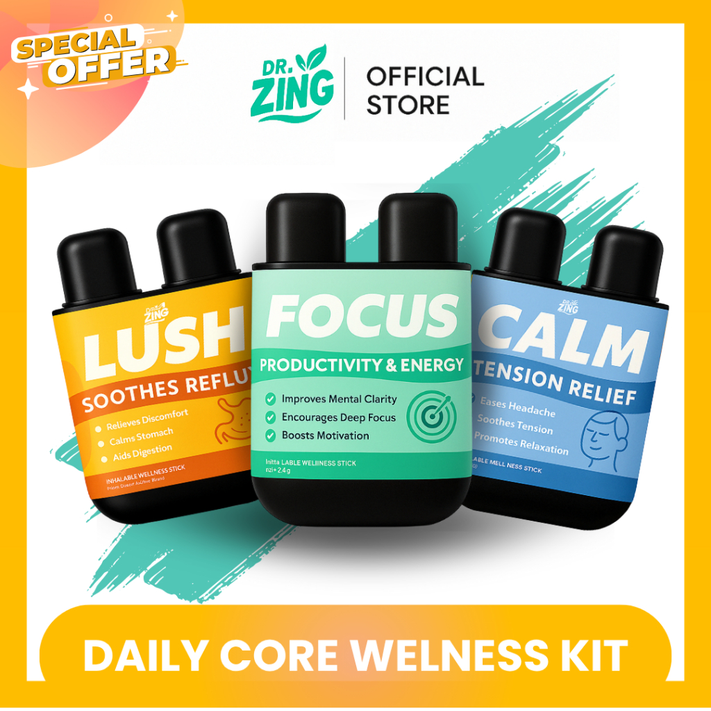 DAILY CORE WELLNESS KIT [LUSH+FOCUS+CALM] Inhalable Wellness Stick ...