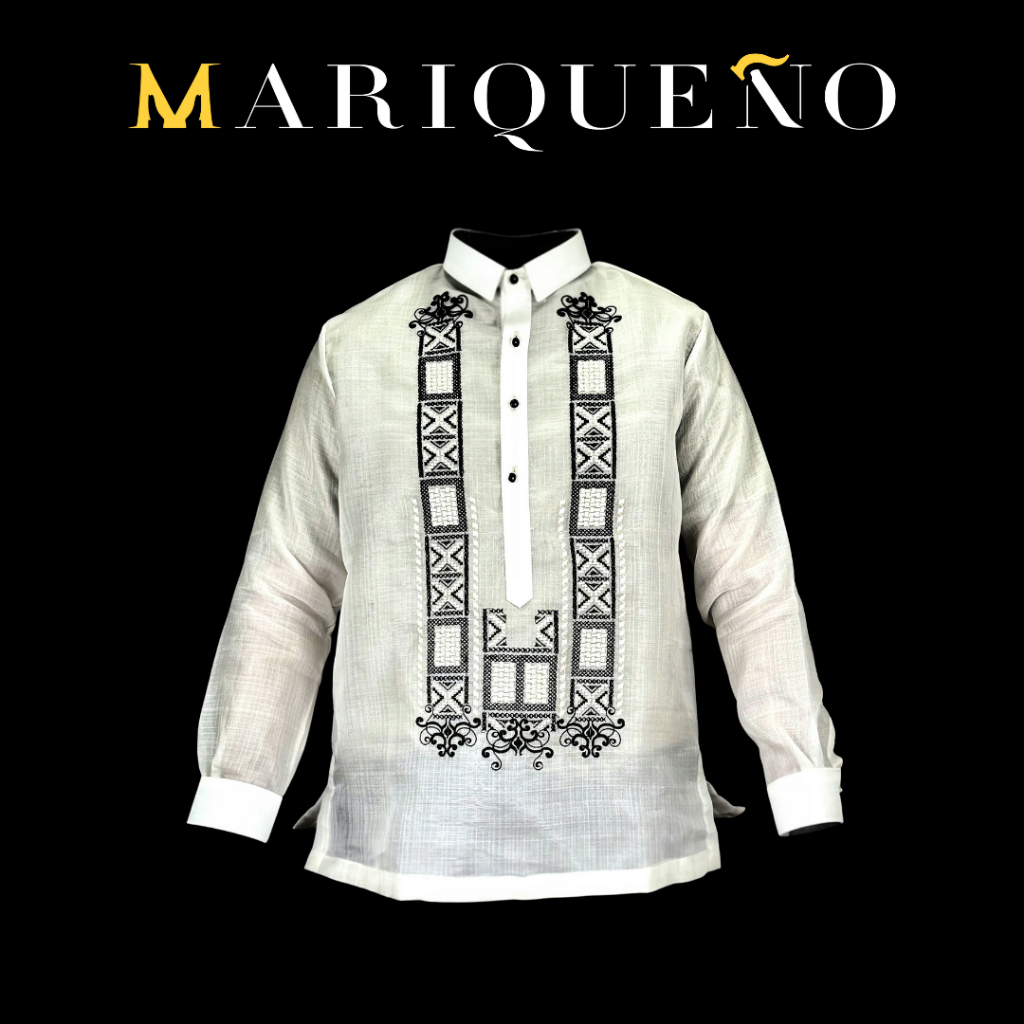 Men's Piña Cocoon GUEVARRA Premium Barong Tagalog in Black | Shopee ...