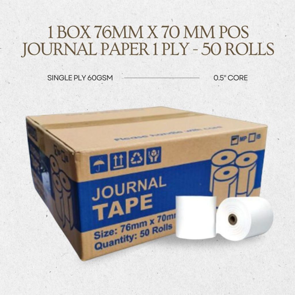 1 BOX 76mm x 70M POS Journal Papers | Shopee Philippines