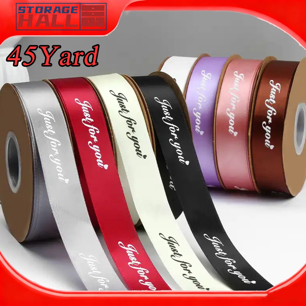 2.5CM 45Yards Satin Ribbon Roll Gift Packaging Ribbon Flower Making ...