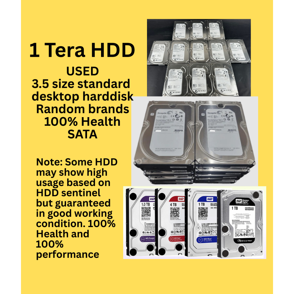 USED 100 Health SATA HDD Hard Drive Data storage good for desktop ...