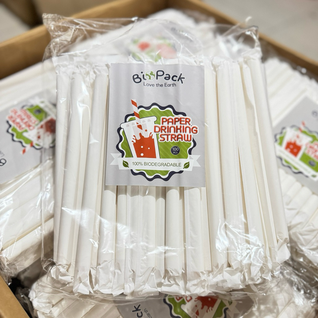 Sago Paper Straws Individually Wrapped 12mm 8 inches (100pcs/pack ...