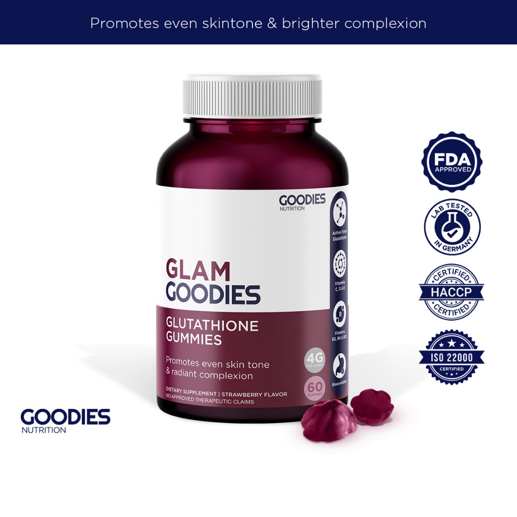 GOODIES NUTRITION Glutathione Gummies – Glam Goodies – 1 bottle (60 ...
