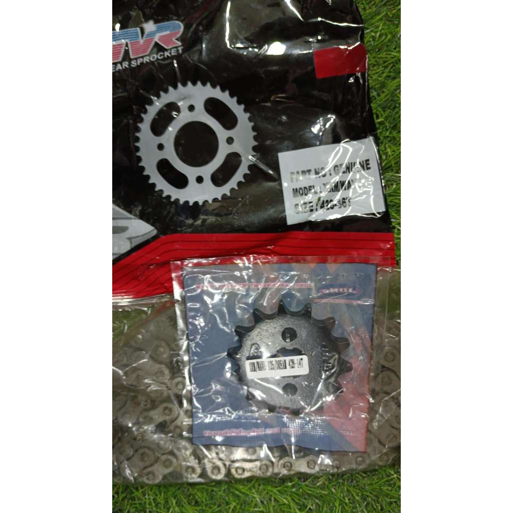 TVR CHAIN AND SPROCKET SET FOR XRM/WAVE 125/100/110 428H 36/14/110L ...