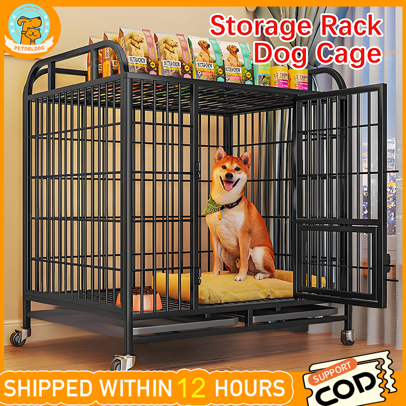 【In Stock】Square Tube Dog Cage For Storage Large Dog With Toilet Free ...