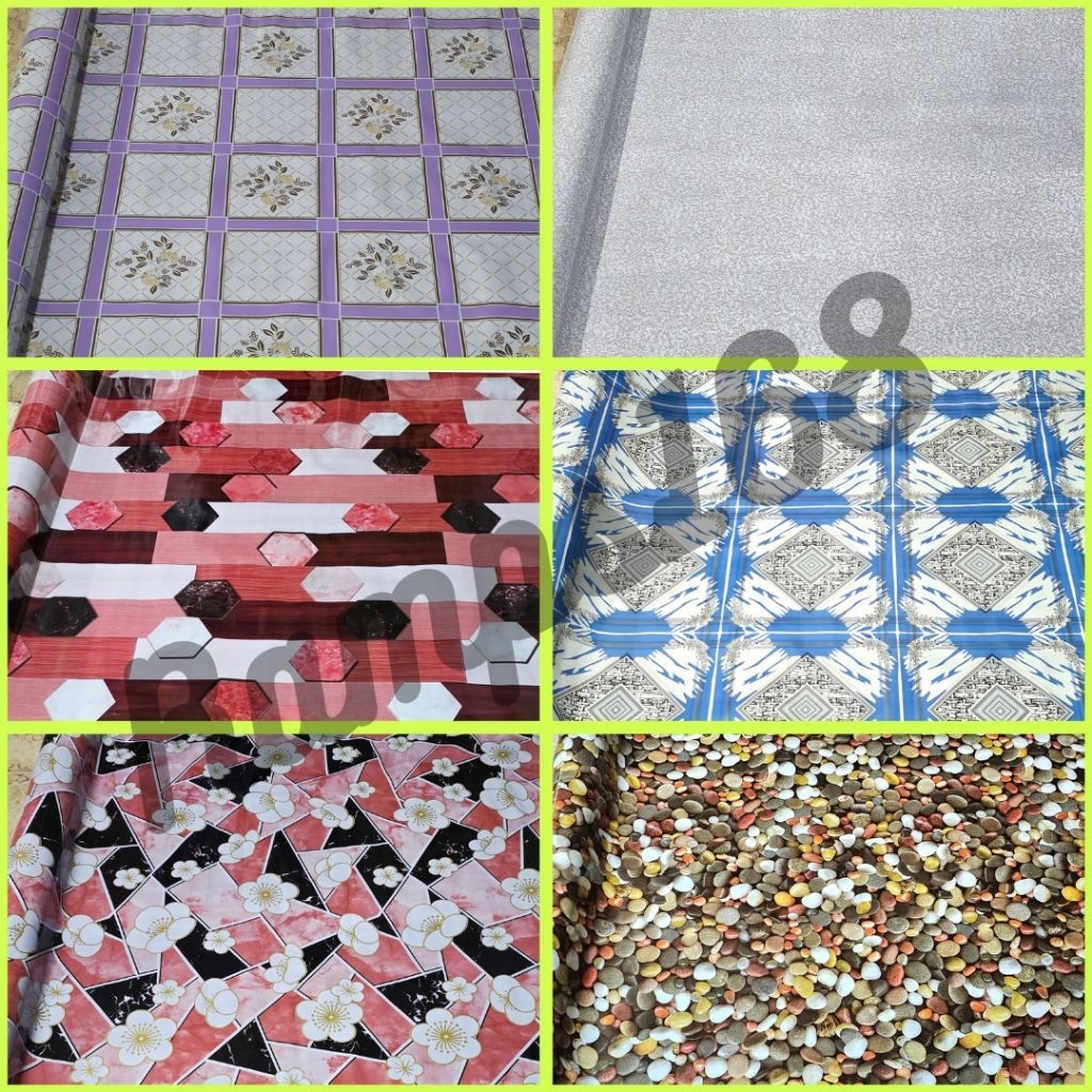 Linoleum Rubberized Floormat | Wood Pink Blue Green Brown Gray Linoleum ...