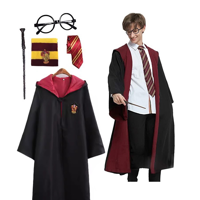 Gryffindor Harry Potter Cosplay Costume 5 PCS/Set Graduation Robe Cloak ...