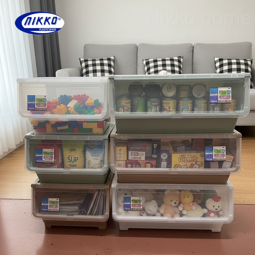 Nikko Flip Top Storage Box Organizer with Wheel Organizer storage ...