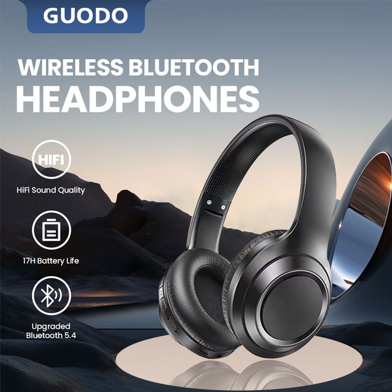 GUODO Wireless Headphones HIFI Foldable Over-Ear Headset, 8 Hours Play ...