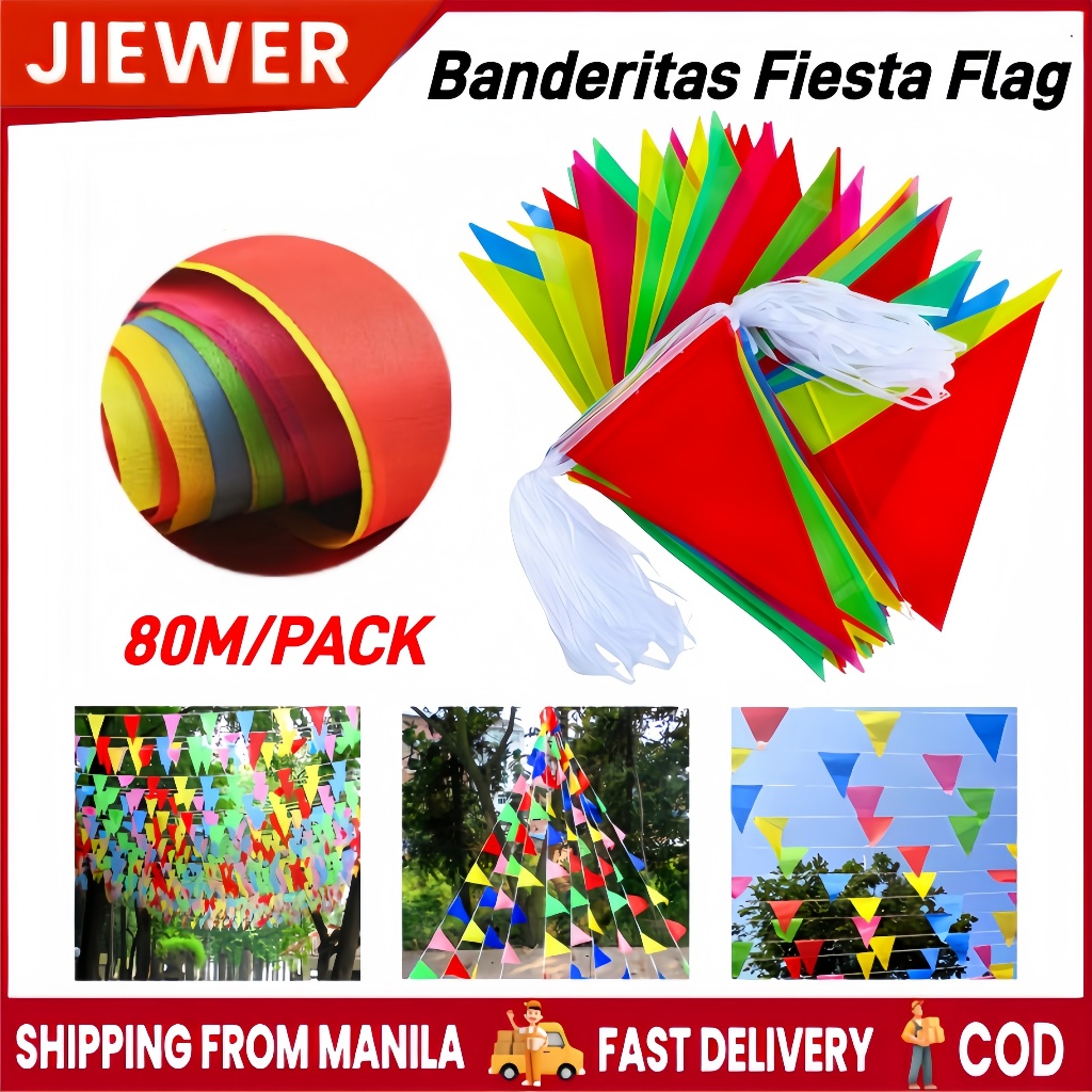 80Meter Banderitas Fiesta Flag Birthday Party Grand Opening Party ...