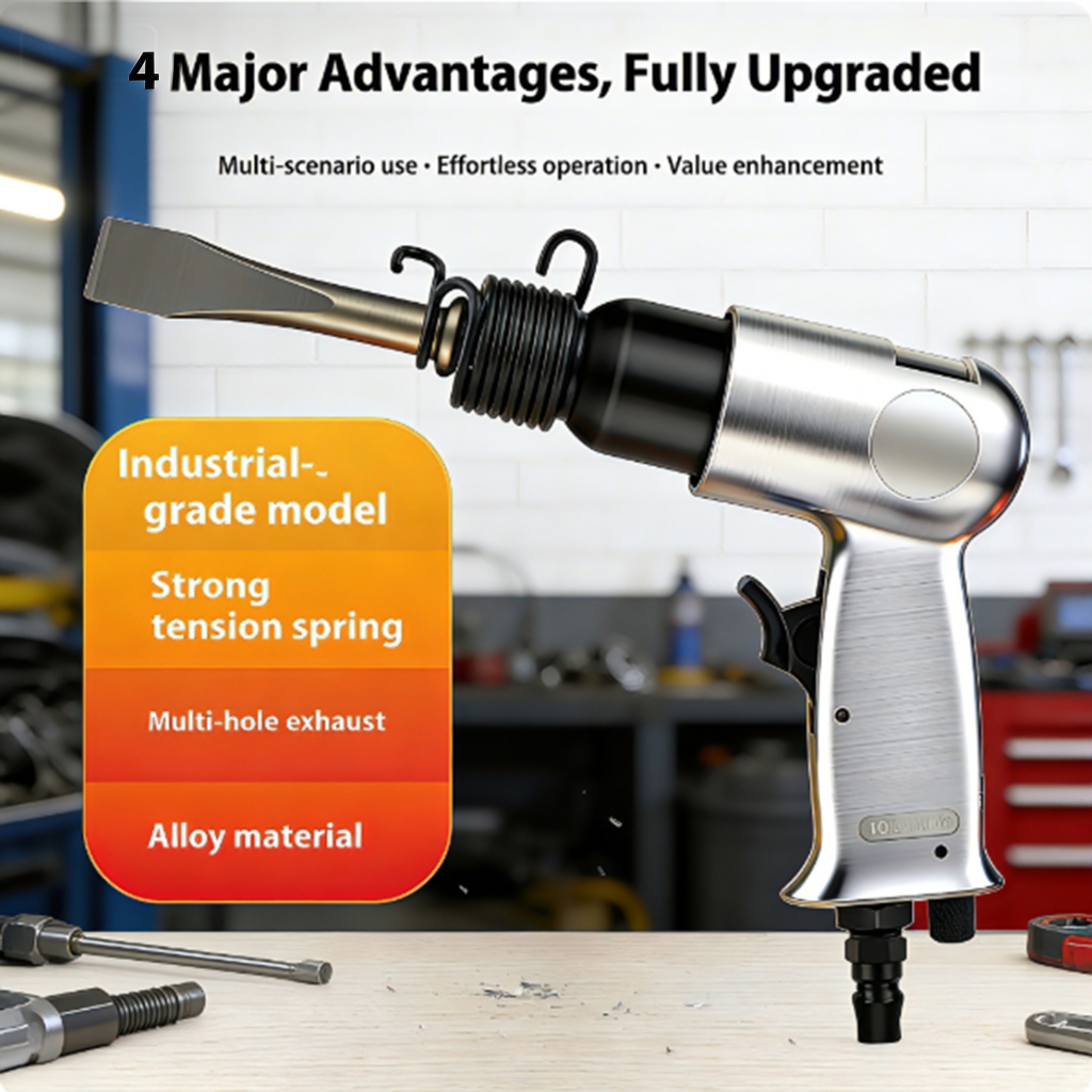 150mm Mini Air Shovel Gun with 4 Chisels Pneumatic Pistol Gas Hammer ...