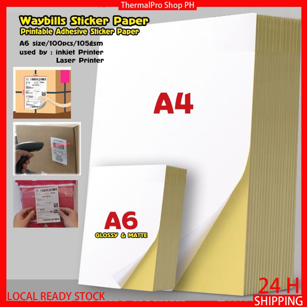 High quality Waterproof 100 PCS A4 Sticker Paper Glossy/Matte PRINTABLE ...