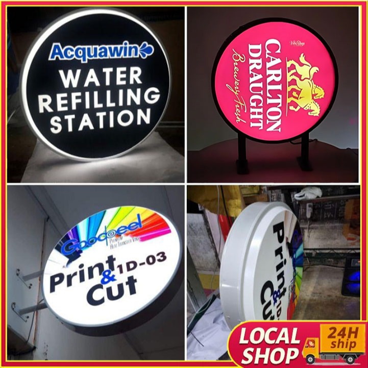 DPS Advertising Outdoor Sign LED Light Rectangular/Round Double Sided ...