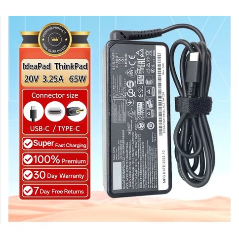 Compatible with for LenovoE 65W USB TYPE-C IdeaPad ThinkBook ThinkPad ...